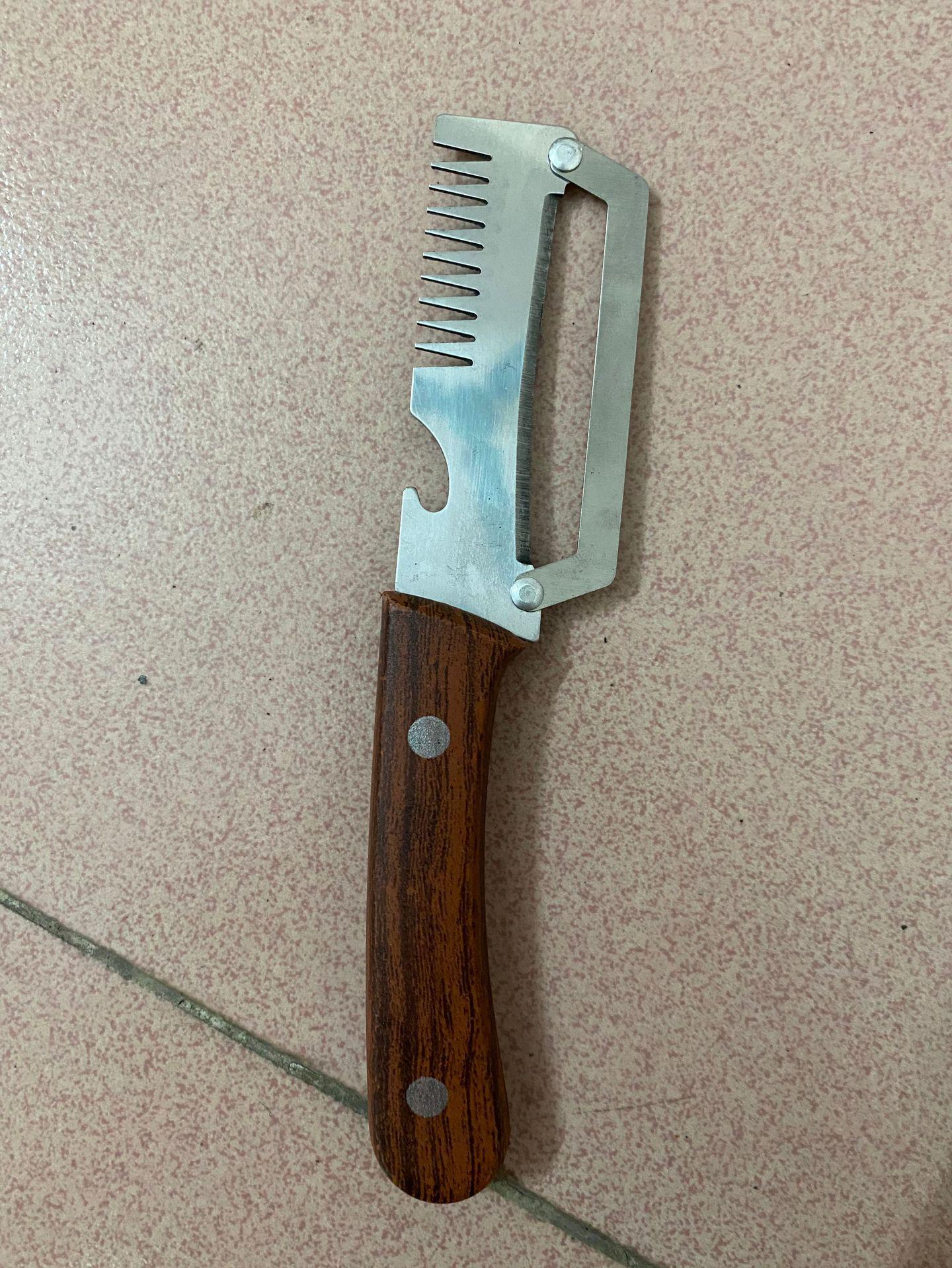 Multi-Functional Stainless Steel Sugarcane & Melon Peeler Knife - New Model