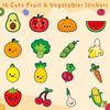500pcs Roll Stickers Colorful Fruits Vegetables Smiling Face Children Strawberry Banana Watermelon Orange Pumpkin Reward Sticker