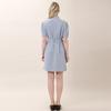 Bunderghost Puff Sleeve Mandarin Collar Short Sleeve Dress (Mint)