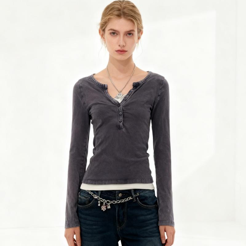 TrendHub Y2K Retro Harajuku Women Long Sleeve Cute Chic Aesthetic Casual Wear Daily Top