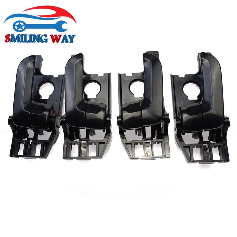 8pcs Chrome Black Outside & ide Door Handle Front Rear Left Right For Kia Sportage 2.0L 2.7L 2005 2006 2007 2008 2009 2010