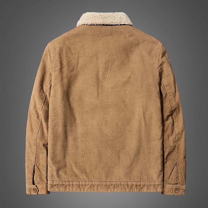 Winter Corduroy Lapel Cotton-padded Men's Short Flight Suit Top Cotton-padded Piled Thickened Large-size Jacket