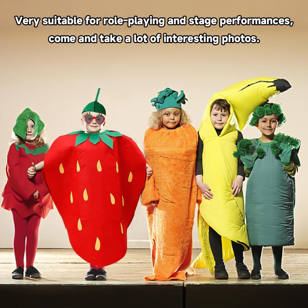 1 Set of Strawberry Costumes and 1 Pair of Glasses, Performance Costumes, Creative Fancy Dress Costumes, Role Play Accessories, Party Costumes