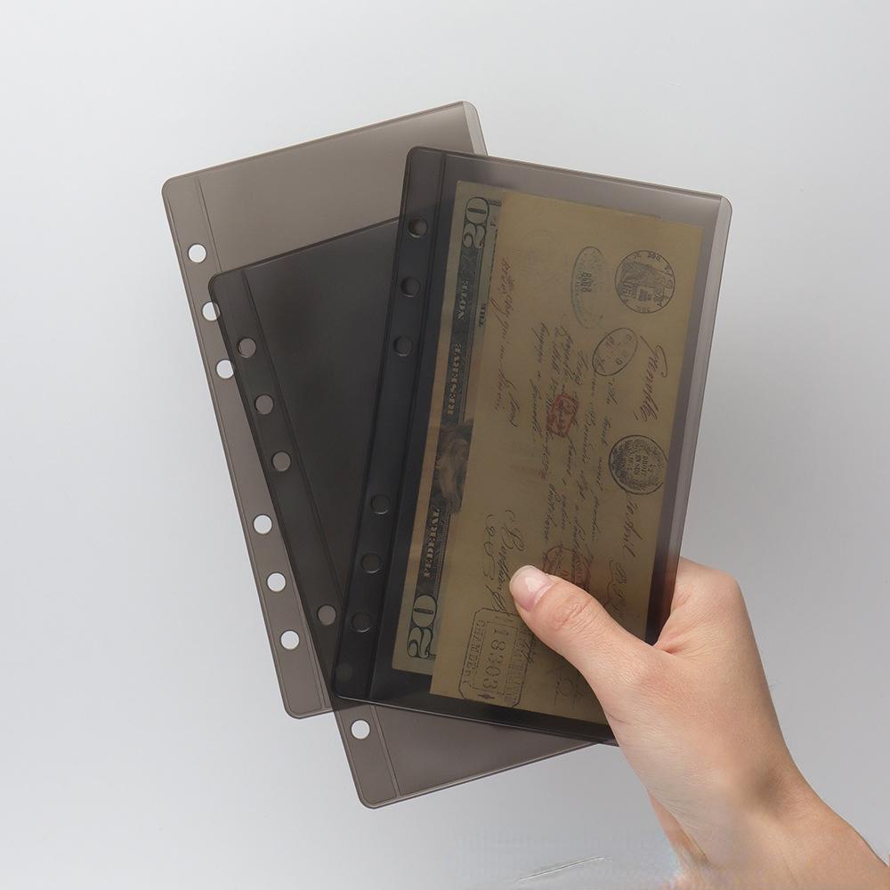 A6 Opening Pockets Colored PVC Single Pocket Loose Leaf Bag Divider Page Waterproof PVC Leaf Document Filing Bag