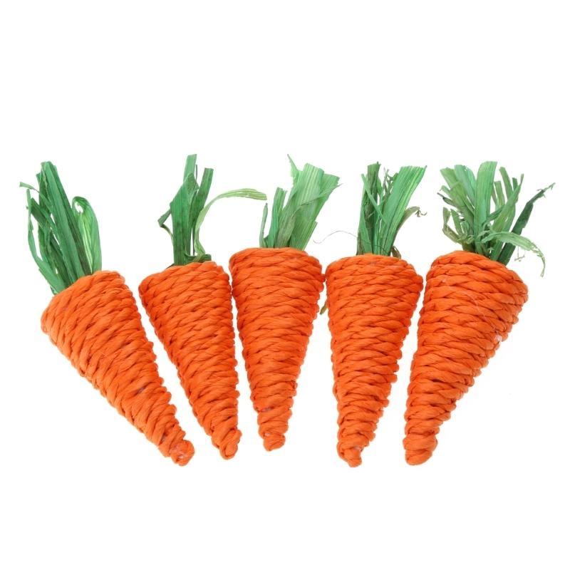

Grass Treat Rabbits Chew Toy Natural Grass Carrot Toy Suitable for Rabbit Small Pet Teeth Care 5Pieces China Mainland
