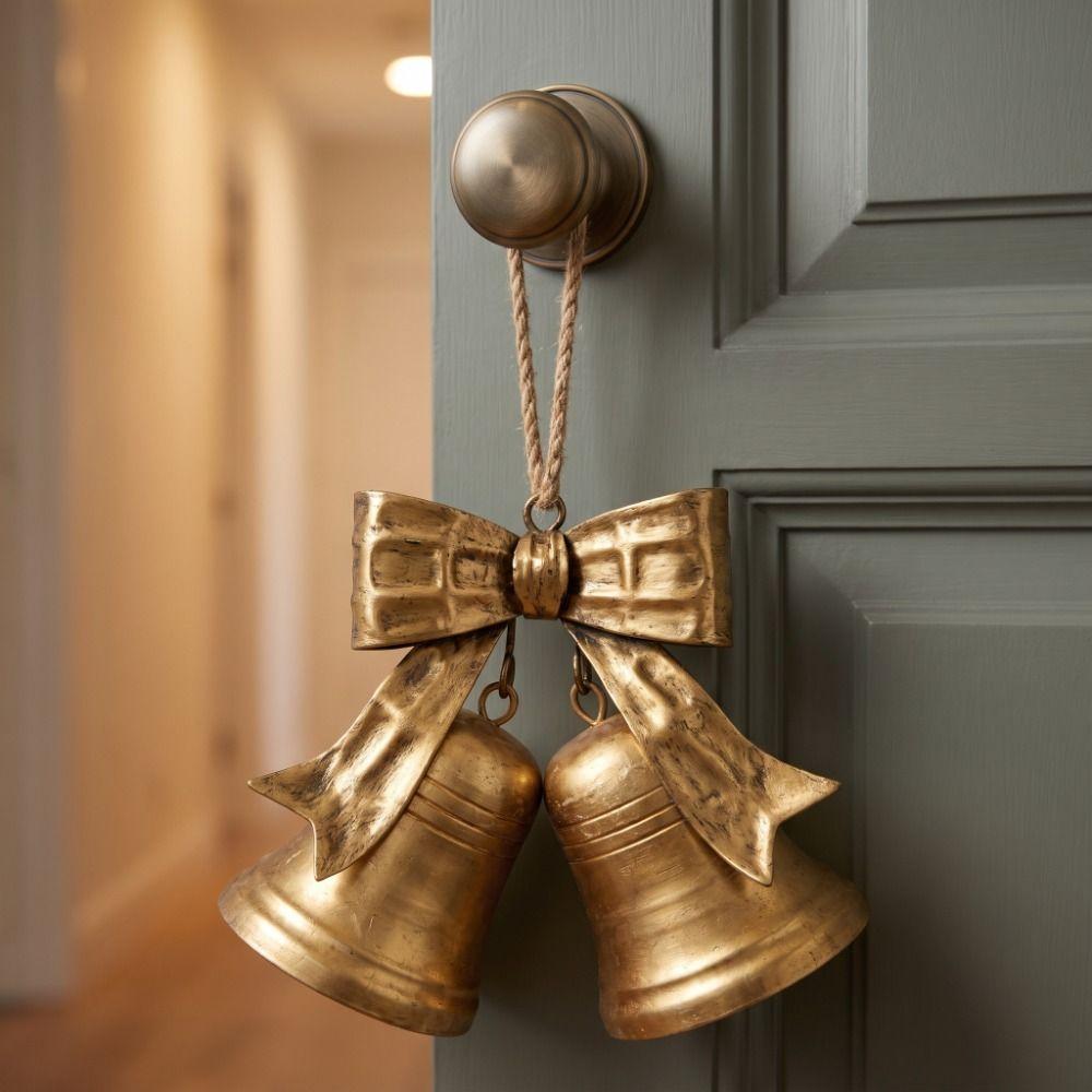 Heimdeko Weihnachtsglocke Dekoration Schleife Glocke Hängende Ornamente Vintage Glocke Anhänger Wand