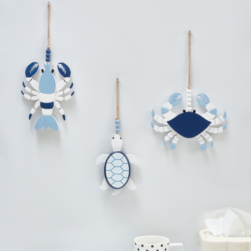 

Model Small Crab Pendant Wooden Craft simulation Wooden Lobster Living Room Style 3