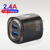 Dual USB Phone Charger, 2.4A, 2-Port, Travel Adapter