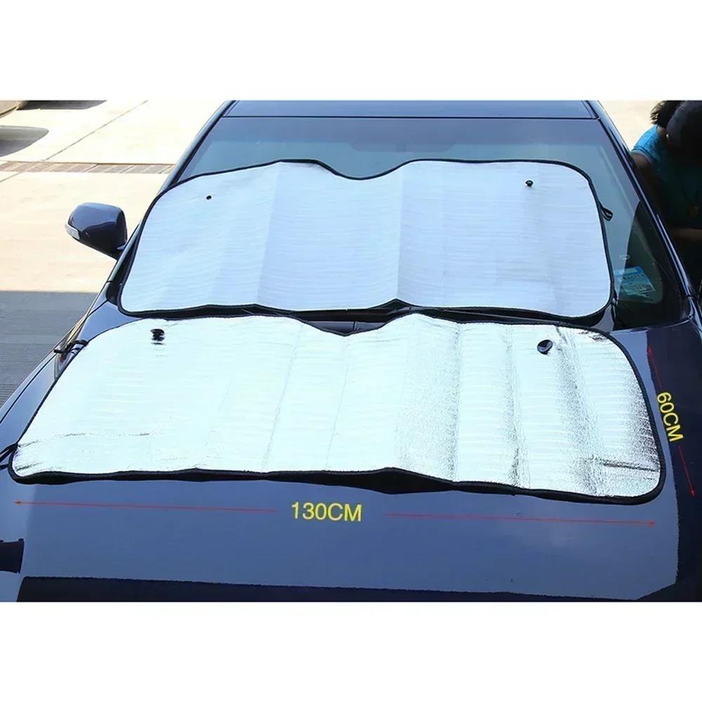 Foldable Silver Coated Car Windshield Sunshade UV Protection Heat Insulation Front Window Sun Shield Fit Most VehiclesWindshield Sunshades 1