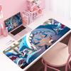 Hololive Gawr Gura Pattern Mouse Pads Kawaii Office Accessories Blue Rubber Carpet Gamer Locking Edge Computer Cabinet Desk Mats