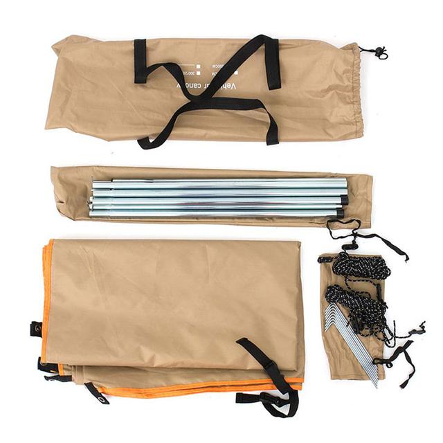 Outdoor-Camping-SUV-Auto-Seitenzelt, UV-Schutz-Carport, tragbarer Auto-Überdachung-Camper-Anhänger-Sonnenschutz für Camping, Outdoor