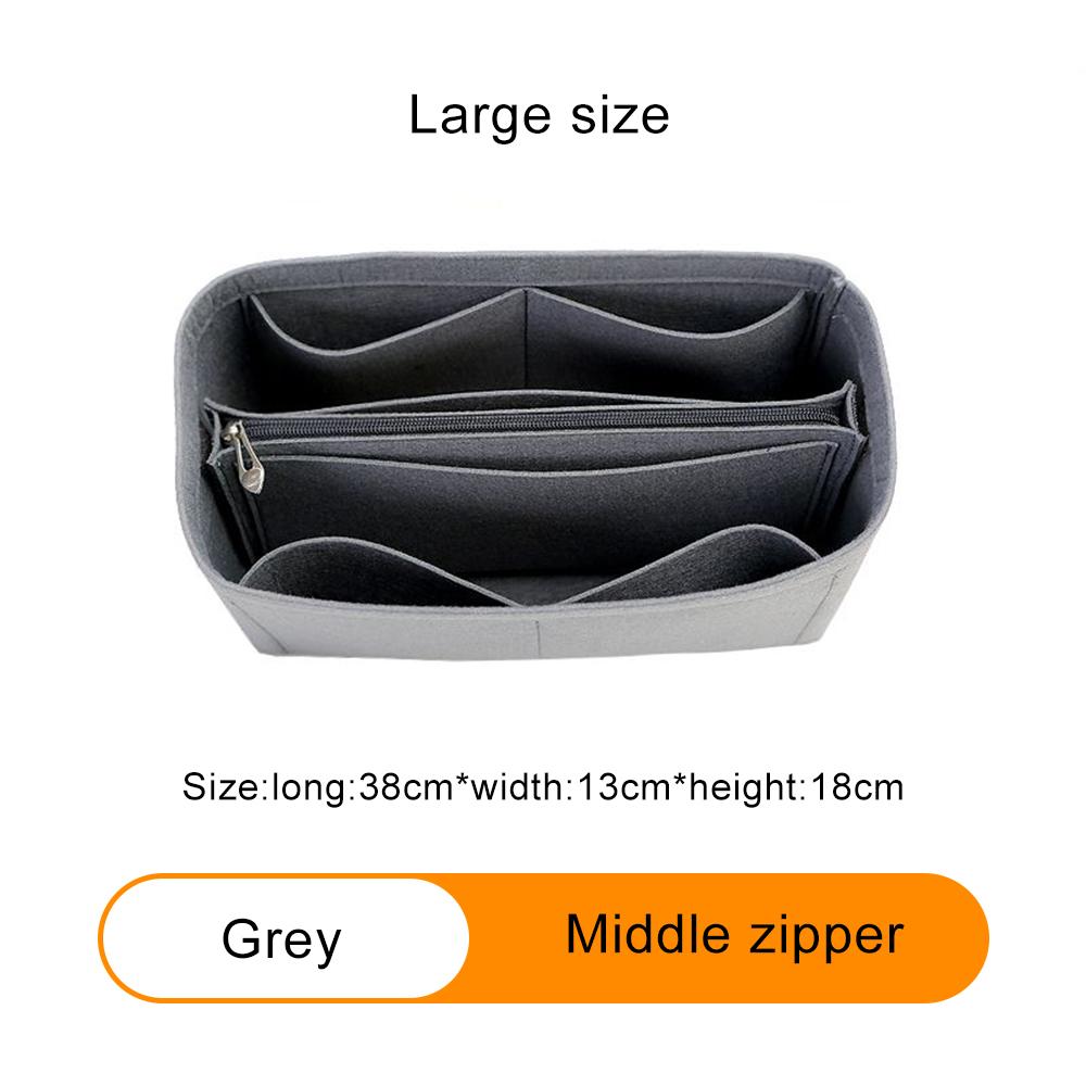 Felt Insert Bag Cosmetic Organizer Insert For Goyard Tote,Makeup Bags With Zipper, Inner Pouch Fit Luxury Handbags for Women