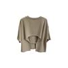 Backless Short T-shirt for Women Sweet and Spicy Korean Style Summer New Round Neck Loose Short-sleeved Top