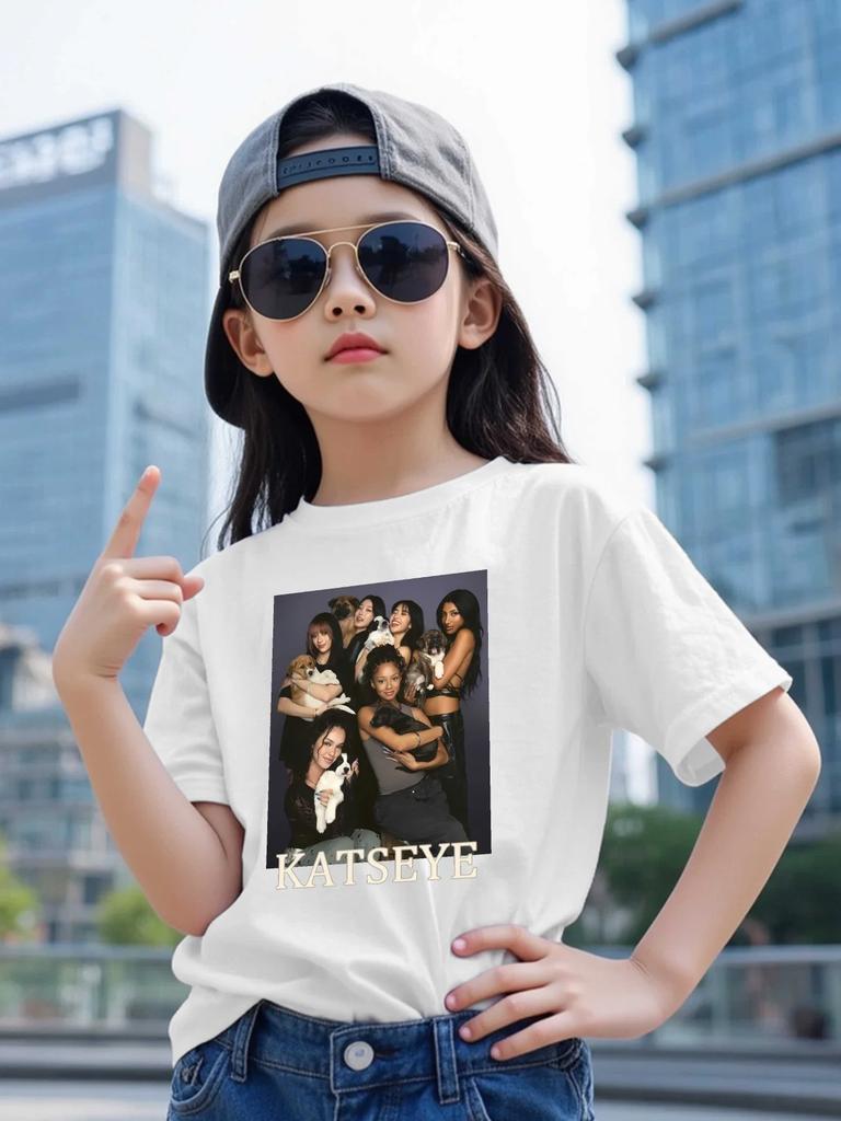 Katseye Unisex Shortsleeved Tshirt for Boys and Girls Featuring Styles Like Megan Daniella Manon Lara Sofia and Yunchae