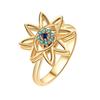 Gold Crystal Devil'S Eye Open Fidget Ring Adjustable Rotating Finger Band For Anxiety Relief Women'S Fashion Accessory