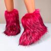 Luxury Women's Snow Boots Colors Long Faux Fur New Fashion Street Platform Shoes Zapatos Mujer Winter New Size 36-43