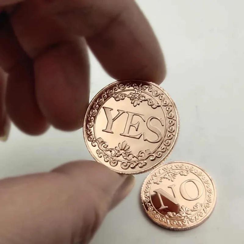 ANO NE Mince rozhodnutí Sbírky kouzelných mincí Hodně štěstí Vintage Starožitný Bronz Mince přání štěstí Mince USA Pamětní zlaté mince