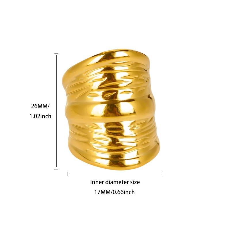 Neuer Stil Temperament unregelmäßig schlagender texturierter Titanstahlring Damen übertrieben fortgeschritten öffnend Paar Zeigefingerring