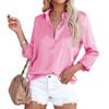 2025 Spring Collection: Women's Solid Color Satin Long Sleeve Business Top