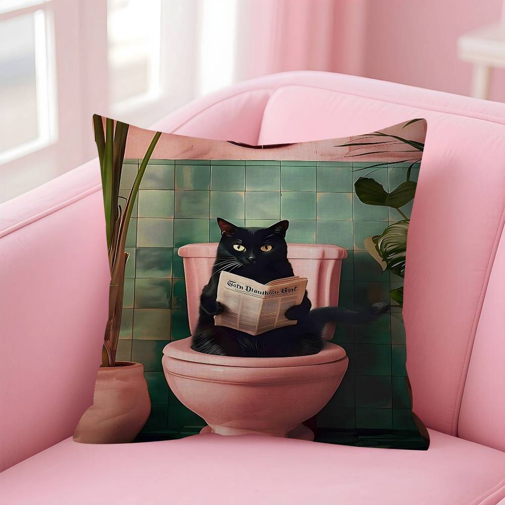 

Funny Bathroom Humorous Animal Pillow Cover Sofa Cushion Cover Home Room Decoration Children Gift 30x30 cm