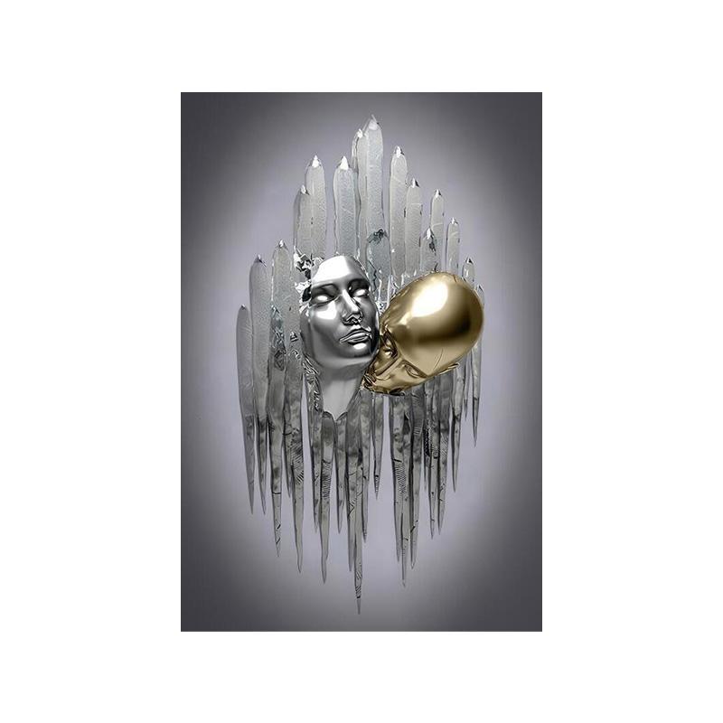 

Постер на холсте - Современное искусство, Статуэтка из металла - Романтический абстрактный дизайн - Для спальни, гостиной, коридора - Идеальный подарок на День святого Валентина 40x50cm