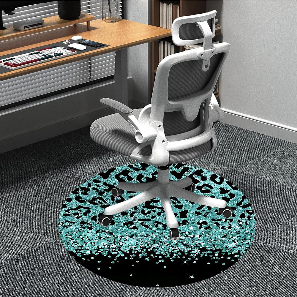 

1pc Leopard Print Chair Carpet for Office, Non-slip, Soft and Durable Office Rug for Decoration, Perfect for Office yy260105074 80cm by 80cm