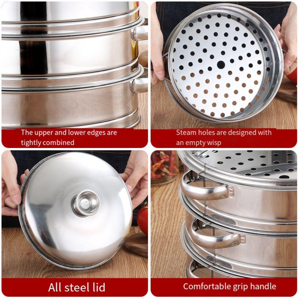 Stackable Stainless Steel Steamer Steamed Stuffed Bun Egg Tray  For Soup Pot Milk Pot