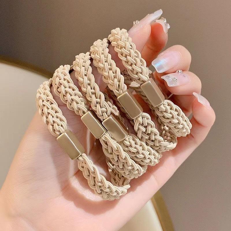 Elastico per Capelli a Scrunchie in Lussuosa Pelle Nera - Elastico Durevole per Capelli da Donna