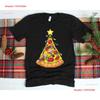 Pizza Christmas Tree Lights Xmas Unisex Boys Crustmas S T Shirt Holiday Sweaters Winter Vintage Washed Breathable Comfortable