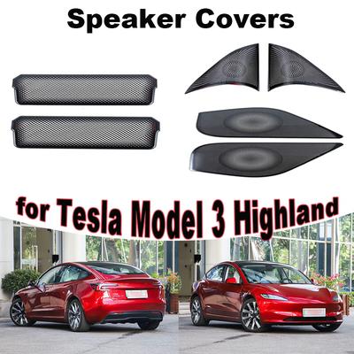 Für Tesla Model 3 Highland 2024 Modifiziertes Zubehör Lautsprecherabdeckung Vordertürlautsprecher Dekorabdeckungen Unter Sitzschutzteile