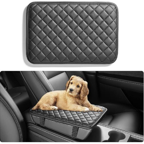 Car Armrest Covers, Vehicle Center Console Cover, Middle Storage Organizer Pads, Dog & Cat Paws Protetor, Nappa Leather, Waterproof, Anti-Slip, Auto