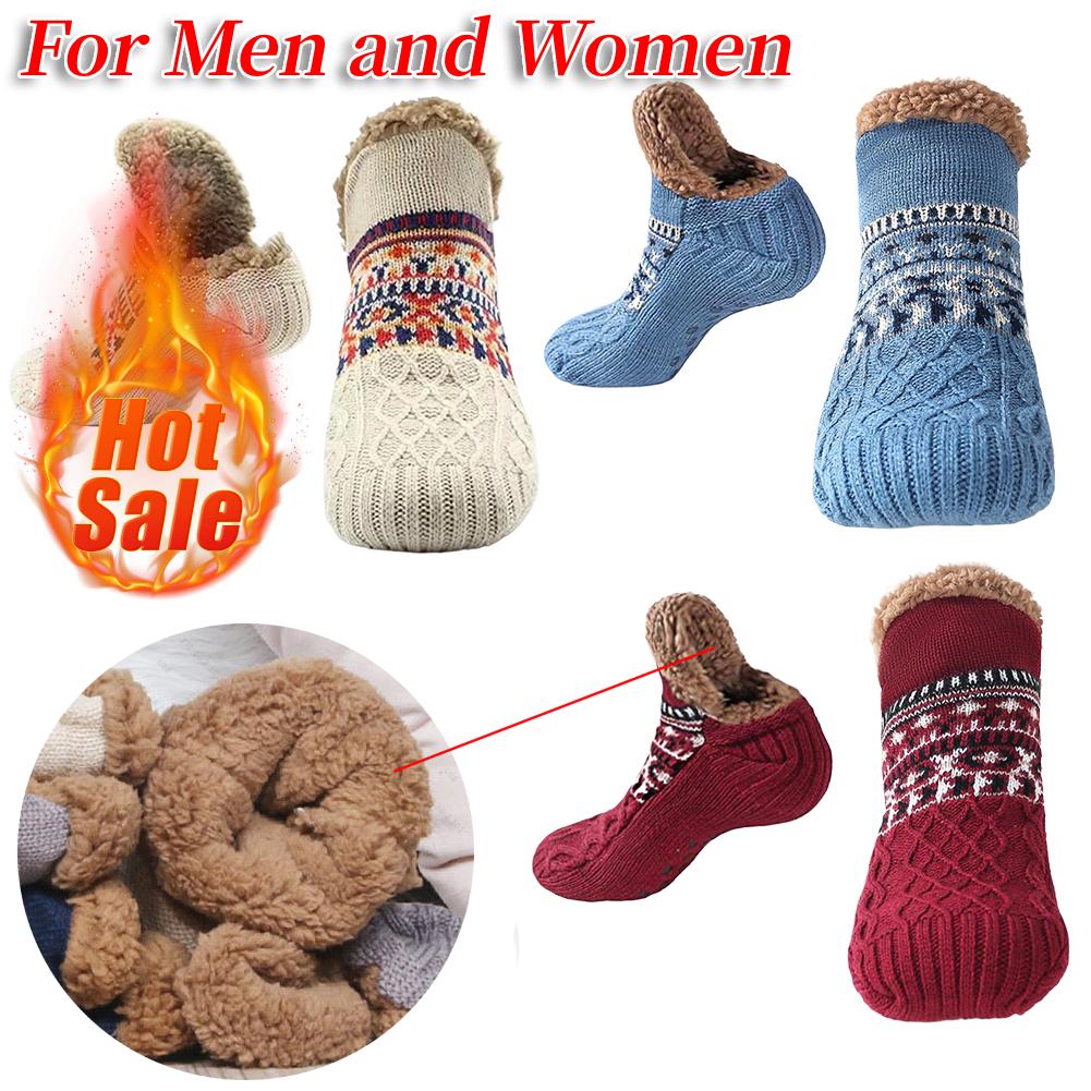 Thermal Women Men Slipper Socks Winter Warm Short Cotton Thickened Home Sleeping Soft Non Slip Grip Fuzzy Floor Sock Fluffy Male