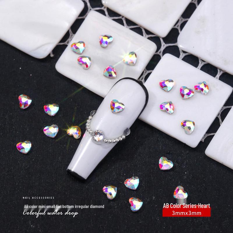 Pietre Nail Art: Diamante de sticlă AB irizate, Accente colorate cu fund plat pentru manichiuri