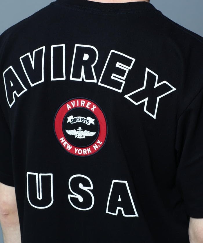 AVIREX VARSITY LOGO T-SHIRT L Black 783-5934012
