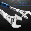 Multifunction 5 In 1 Torque Wrench 10 Inch Adjustable Ratchet Wrench 180 Degree Folding Spanner Household Maintenance Manual Tool
