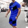 Set Estivo Sportivo Super Street Shooting da Uomo, Set Due Pezzi, T-shirt, Pantaloncini, Set Casual Stampato
