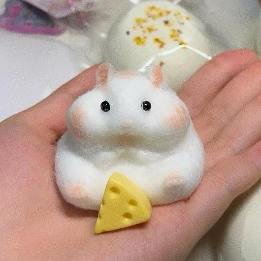 Taba Squishy Toy Mushy Silicone Mochi Toy Fuzzy Cute Hamster Handmade NEW Fidget Toy Relief Stress Relax Gift