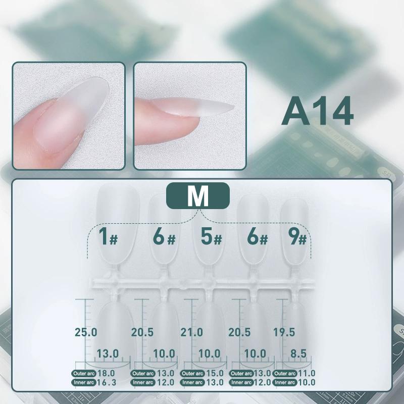 

100 шт./коробка Матовые Тонкие Бесшовные Накладные Ногти Накладные Ногти Патч Полное Покрытие Мягкие Гелевые Типсы для Наращивания A14