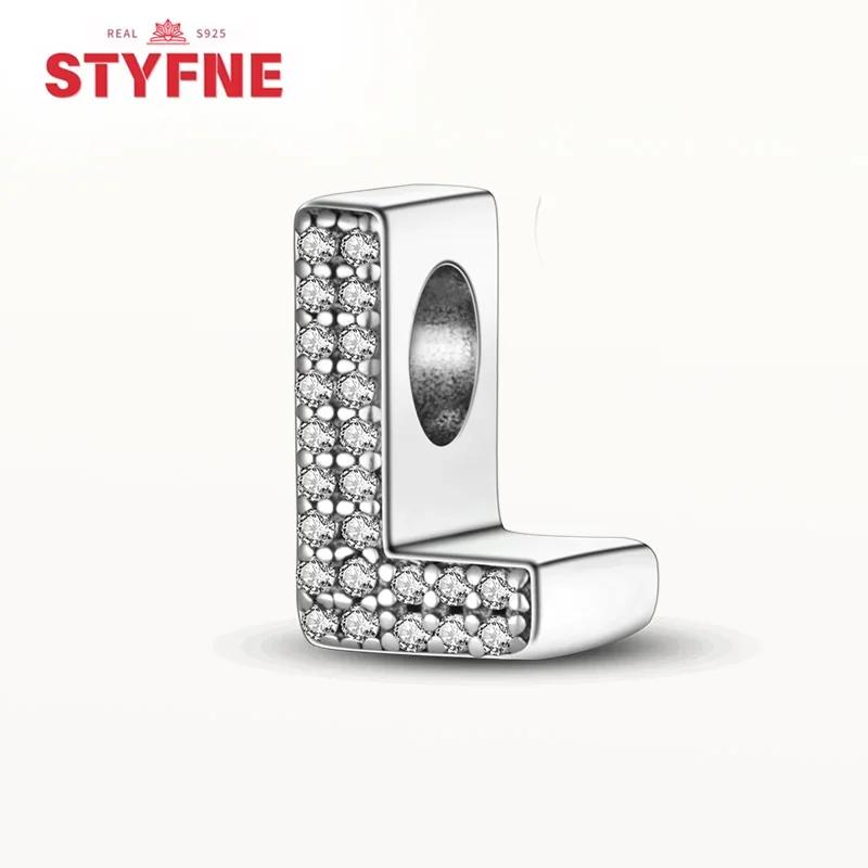 Kupfer 26 Buchstaben Glänzend Zirkon Alphabet Anhänger Perle Passend Original Armband DIY Feiner Schmuck Geschenk Für Frauen Machen