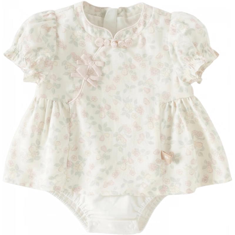 DAVE&BELLA Baby Girl Antibacterial Cooling Lyocell Romper 59