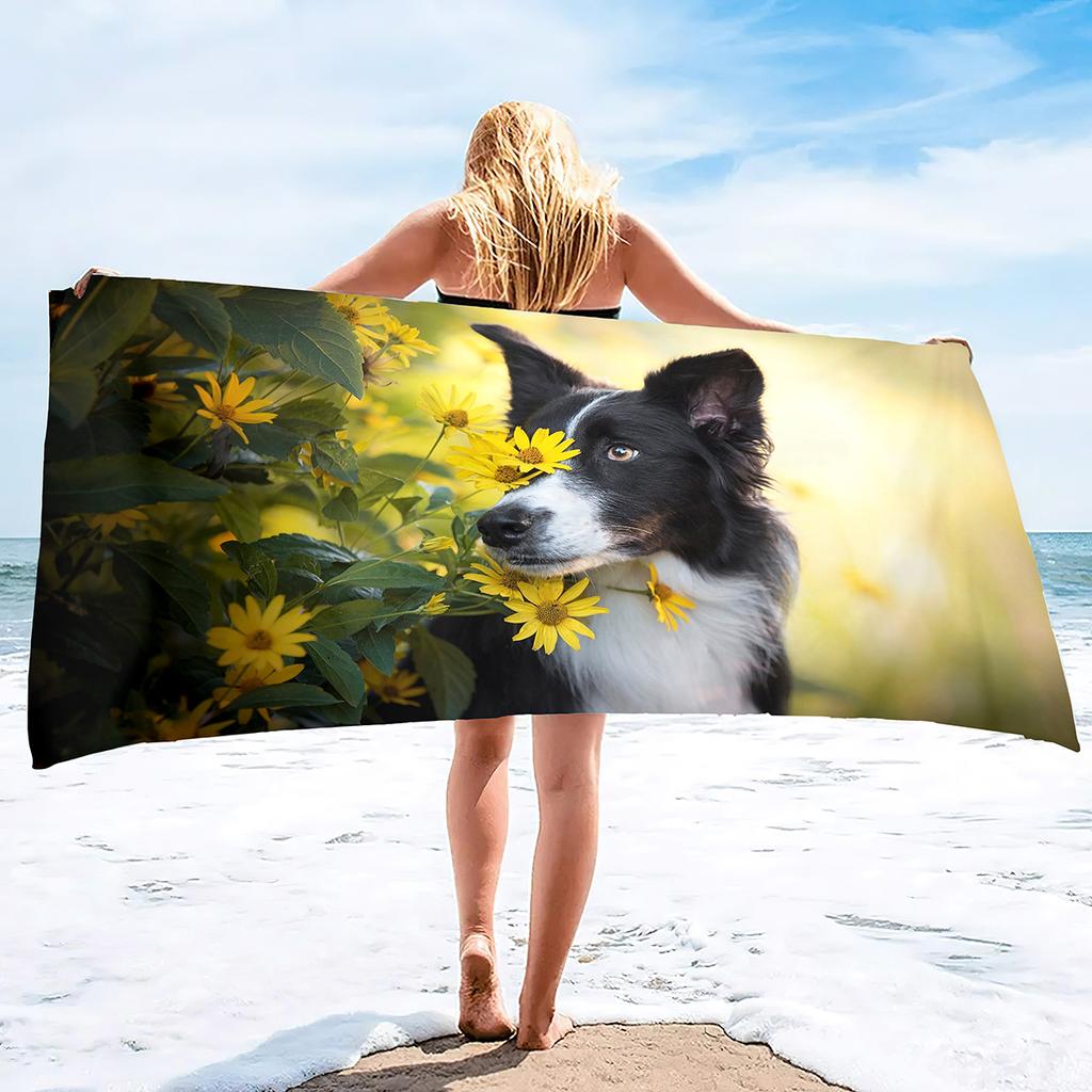Niedliche Schäferhund-Serie Badezimmer-Strandtuch Schwimm-Badetuch Mikrofaserhandtuch