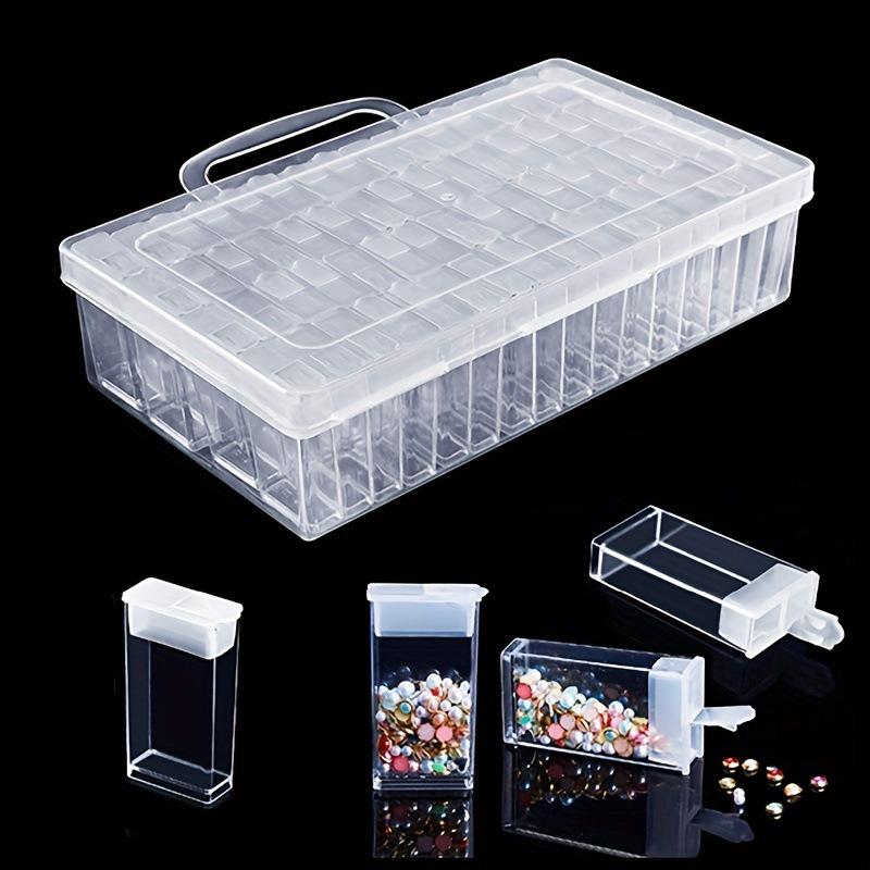 Compact 64-Compartment Diamond Painting Storage Box for Beads, Crafts, and Art Projects