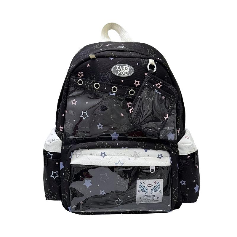 Schoolbag Korean Sweet Girl Wind Pain Bag Backpack Large Capacity Junior High School Campus Class Commuter Leisure Student Backpack