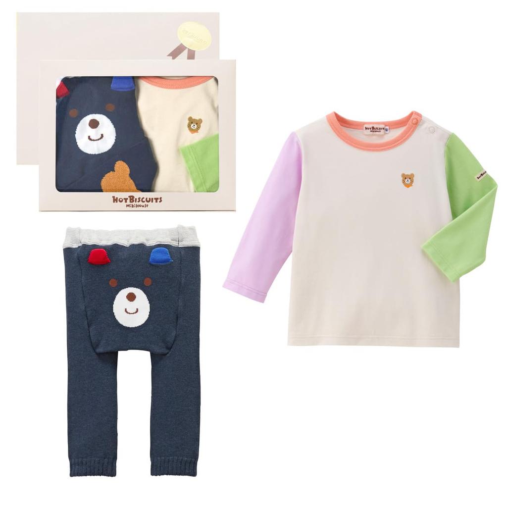 House Hot Leggings Gift Set Boys Girls Baby Kids Clothing Multicolor 80cm [Miki Biscuits] T-shirt & [Box Included] Children's 74-9905-684