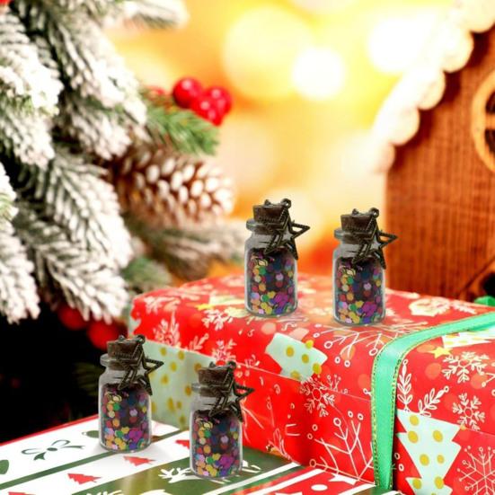 Mini Wishing Glass Bottle Transparent Glass Jar with Sequins Romantic Gift for Boyfriend Girlfriend Wife Husband