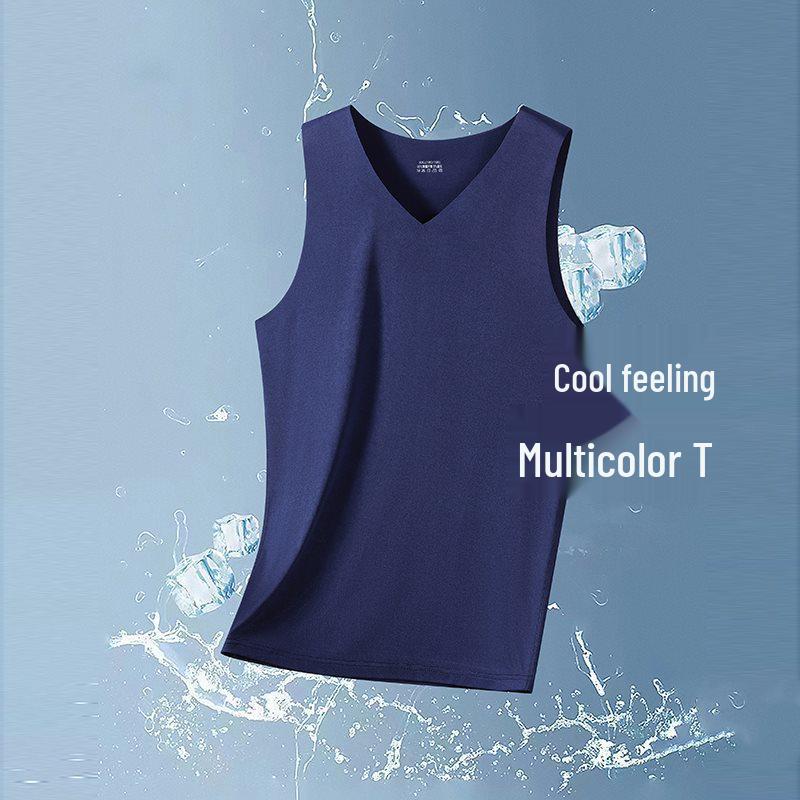 

2026 Men s Ice Silk Vest: Lightweight, Breathable, Sleeveless Sports Tank for Running & Fitness 2XL