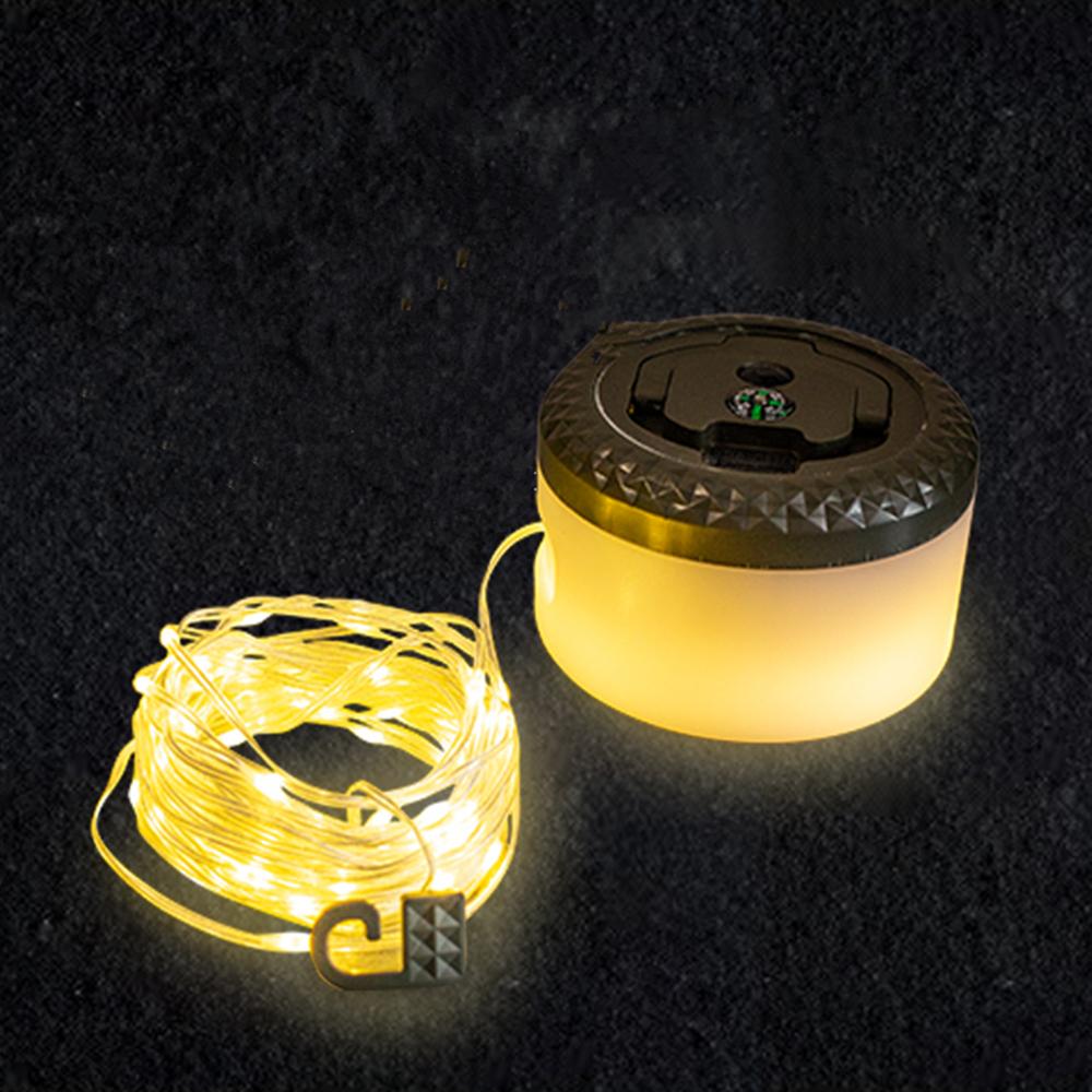 New LED outdoor camping light Type-c charging waterproof leather line portable hanging ceiling tent atmosphere light