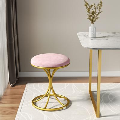 Nordic Portable Velvet Metal Vanity Stool Dinning Chair Modern Living Room Bedroom Furniture Makeup Chairs Hallway Shoes