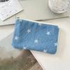 Cute Star Print Coin Purse Denim Ultralight Lipstick Earphone Storage Bag with Zipper Small Coin Wallet