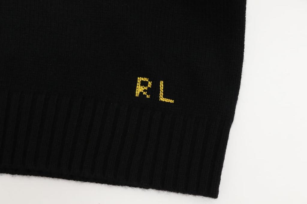 POLO RALPH LAUREN Polo Bear Wool Crew Neck Sweater with Size Black Men's Card, L, (Product Code 01020109)